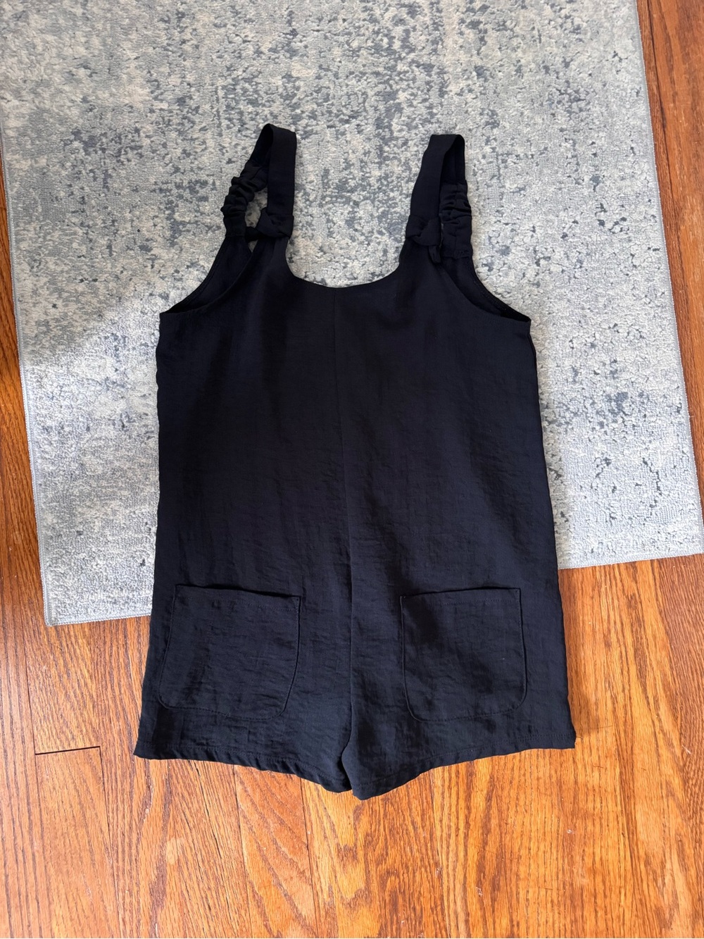 Black Kid’s Romper with Front Pockets